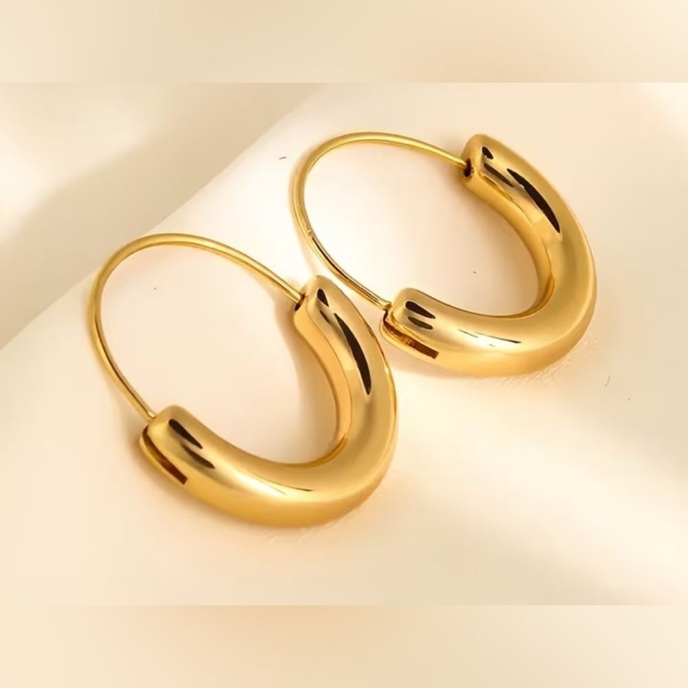 Gold Hoop Earrings #2363
